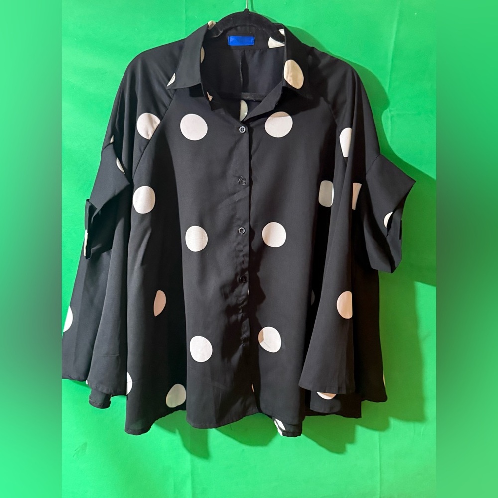 Polka Dot Black and White Women's Top